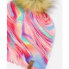 Tuque en tricot marbr    pompon pour enfants  2-8 