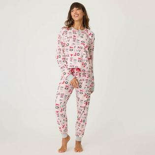 PJ Salvage Ensemble de pyjama thermique gaufr&eacute; Peace & Joy pour femmes