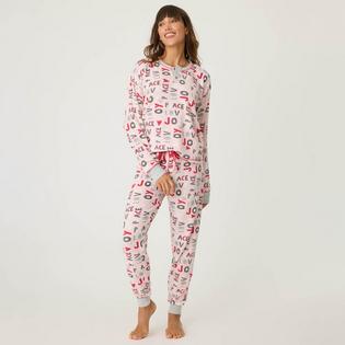 Women's Peace & Joy Waffle Thermal Two-Piece Pajama Set