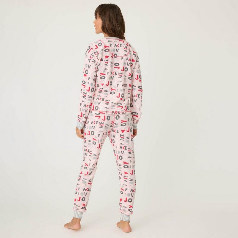 PJ Salvage Ensemble de pyjama thermique gaufr&eacute; Peace & Joy pour femmes