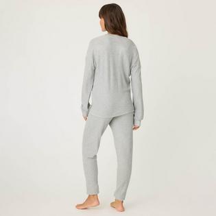 PJ Salvage Pyjama deux pi&egrave;ces en tissu gaufr&eacute; thermique Silver Sparkle pour femmes