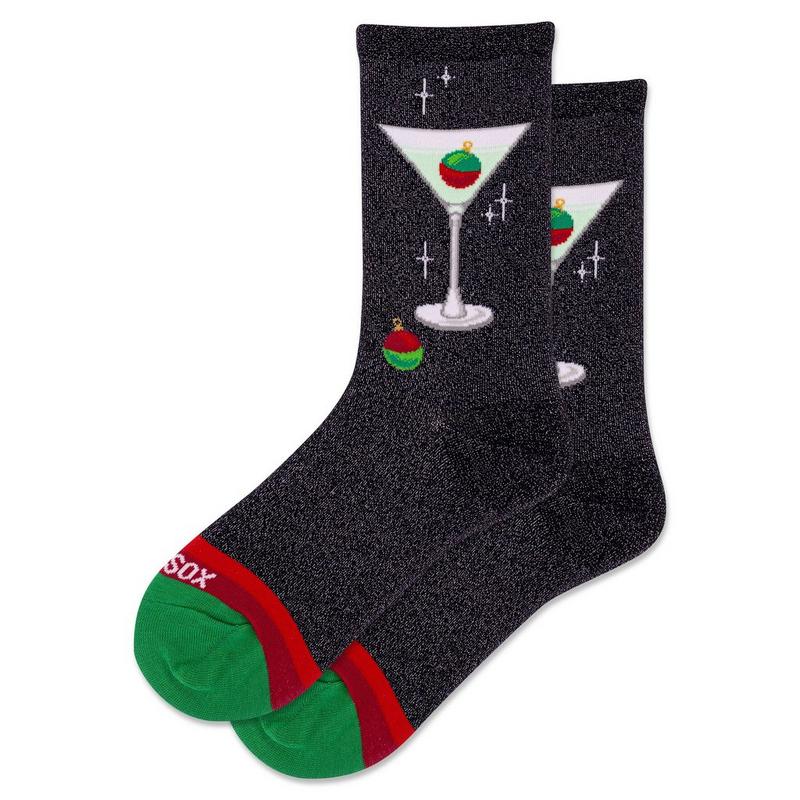 Hot Sox Women's Metallic Martini Sock