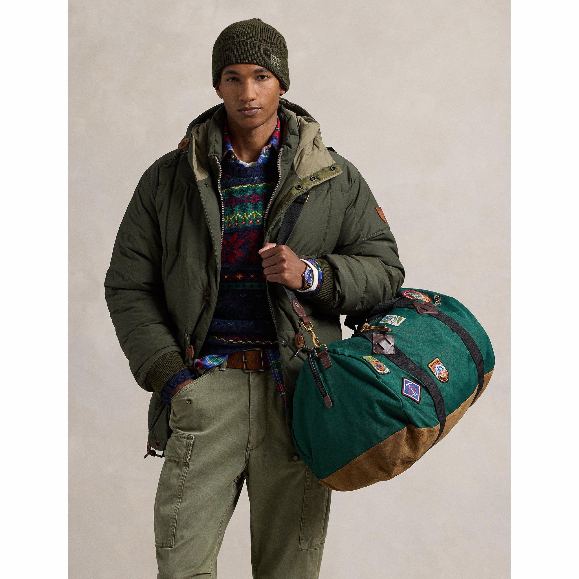 Suede-Trim Trail Duffel Bag