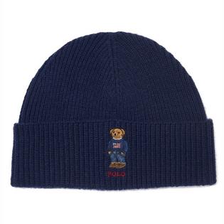 Unisex Polo Bear Ribbed Knit Beanie