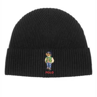 Unisex Polo Bear Ribbed Knit Beanie