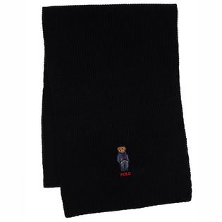 Unisex Polo Bear Ribbed Knit Scarf