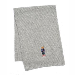 Unisex Polo Bear Ribbed Knit Scarf