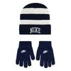 Juniors   7-16  Striped Beanie   Glove Two-Piece Set