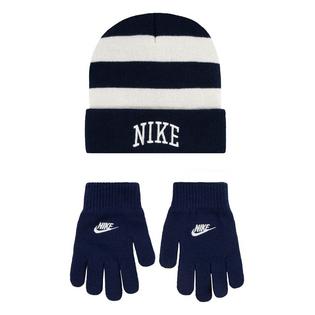 Juniors' [7-16] Striped Beanie + Glove Two-Piece Set