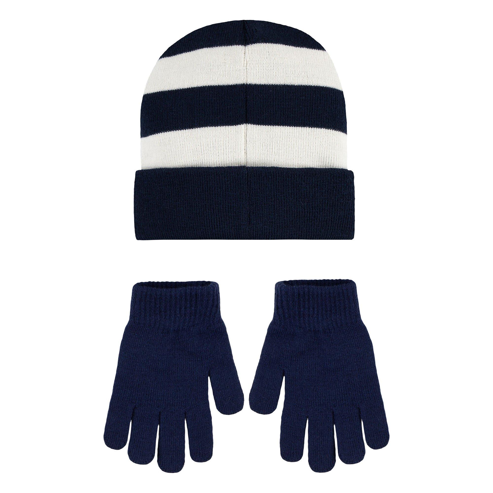 Juniors' [7-16] Striped Beanie + Glove Two-Piece Set