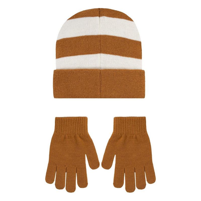 Nike Juniors' [7-16] Striped Beanie + Glove Set