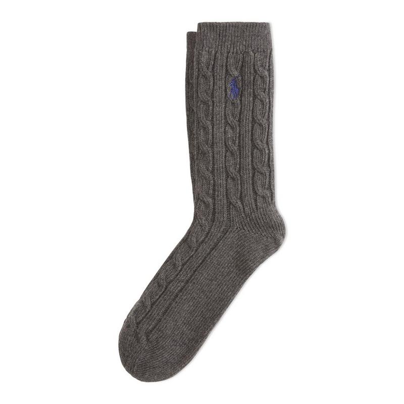 Polo Ralph Lauren Chaussettes mi-mollet en tricot c&acirc;bl&eacute; de coton pour femmes