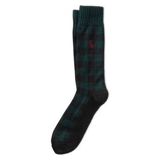 Polo Ralph Lauren Chaussettes de bottes en m&eacute;lange de laine &agrave; carreaux Buffalo pour hommes