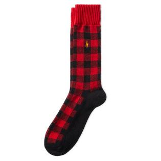 Polo Ralph Lauren Men's Buffalo Check Wool-Blend Boot Sock