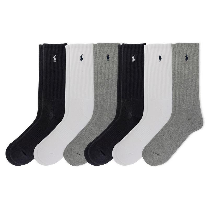 Polo Ralph Lauren Chaussettes mi-mollet en m&eacute;lange de coton pour hommes (paquet de 6)