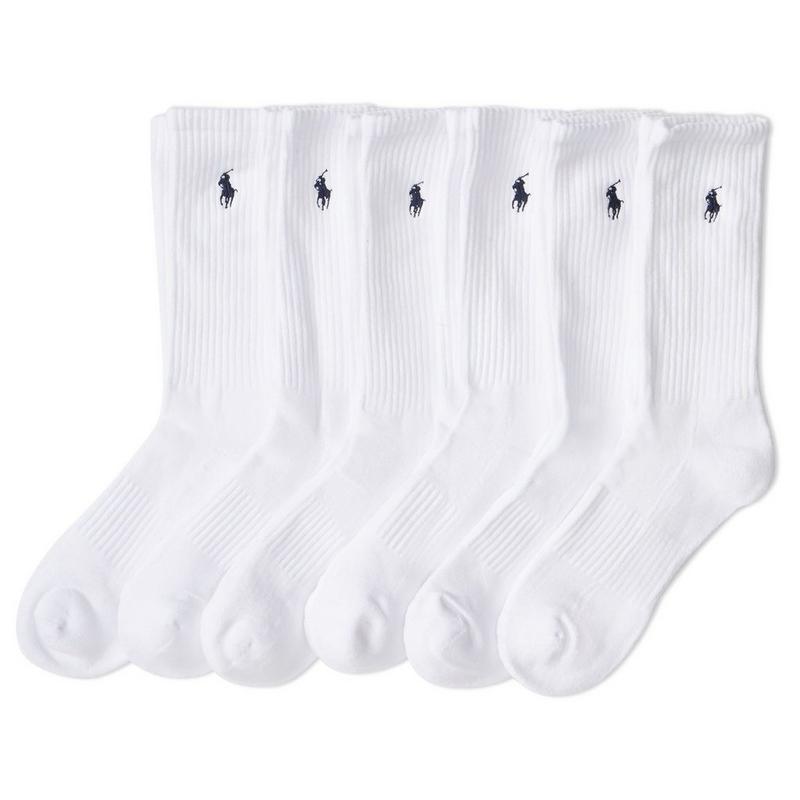Polo Ralph Lauren Chaussettes mi-mollet en m&eacute;lange de coton pour hommes (paquet de 6)