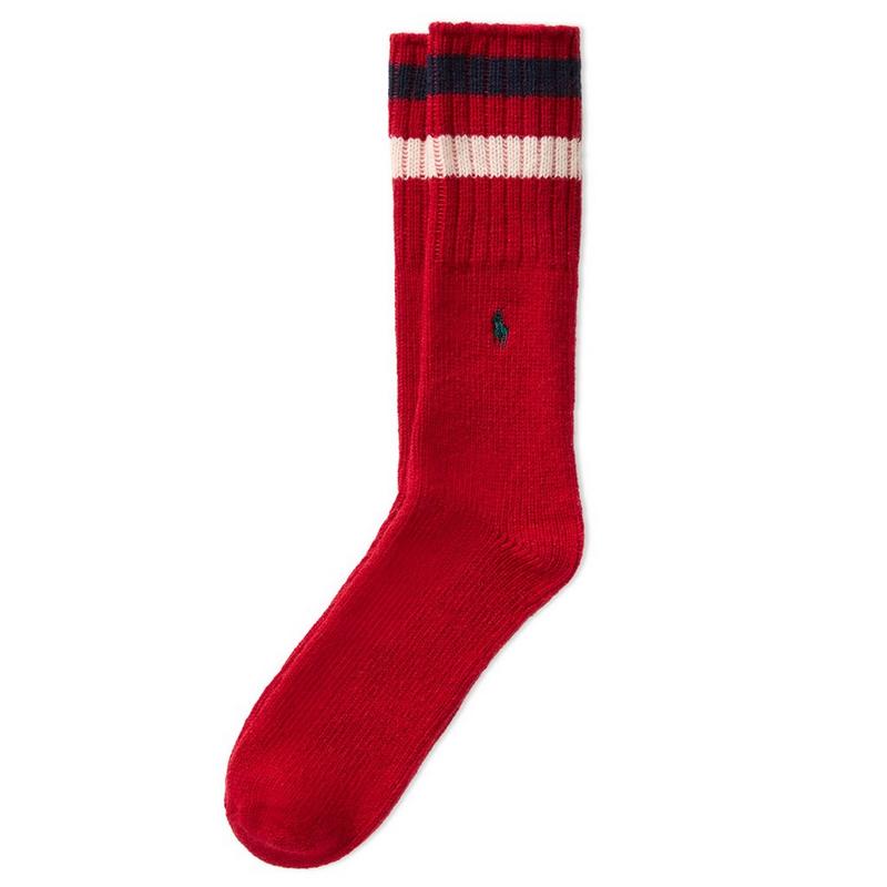 Polo Ralph Lauren Chaussettes de bottes &agrave; rayures en m&eacute;lange de laine pour hommes