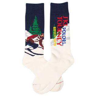 Polo Ralph Lauren Men's Ski-Graphic Cotton-Blend Crew Sock