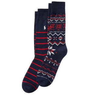 Polo Ralph Lauren Men's Fair Isle Striped Trouser Sock (2 Pack)