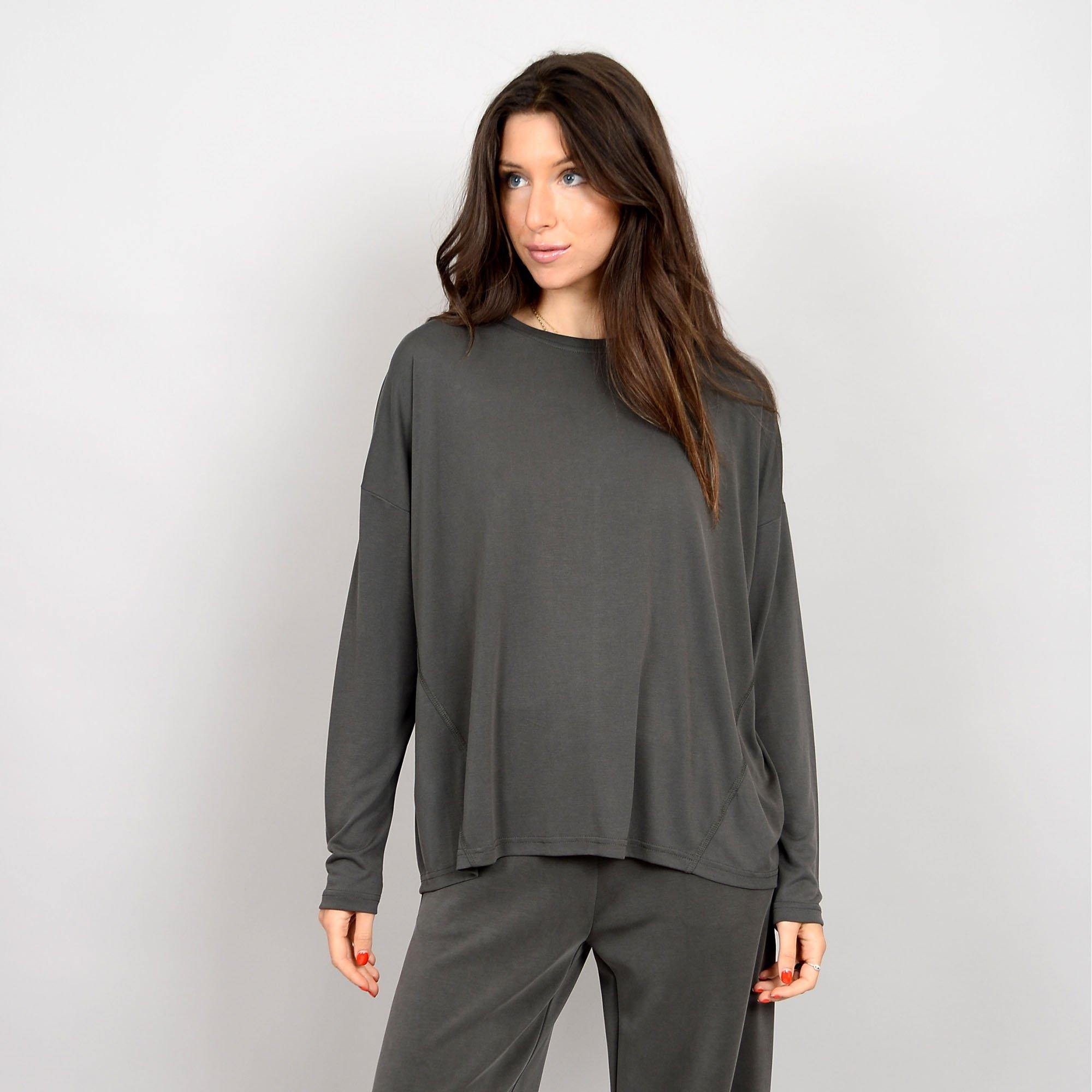 Vivo Basic Leila Long Sleeve Asymmetrical Waterfall - Safron