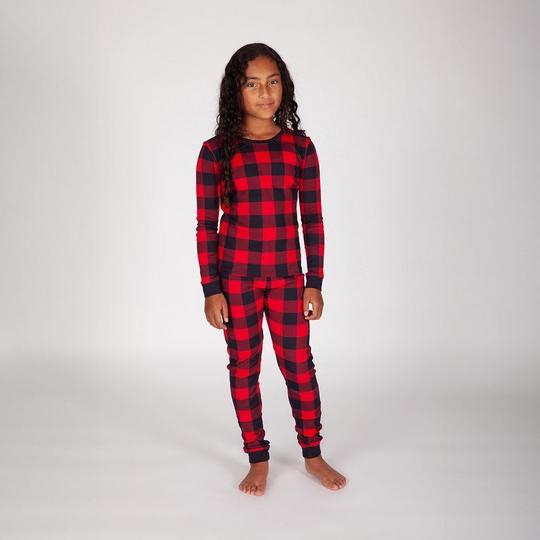 Lazypants Kids Cotton Pajama Set Youth 8 Red Plaid