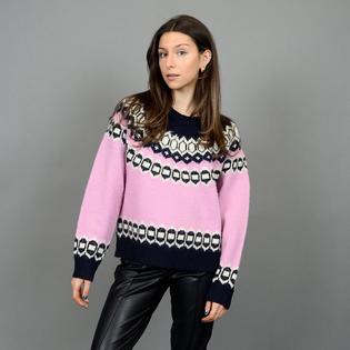 Oak & Ivy Women's Fair Isle Knit Crew Sweater