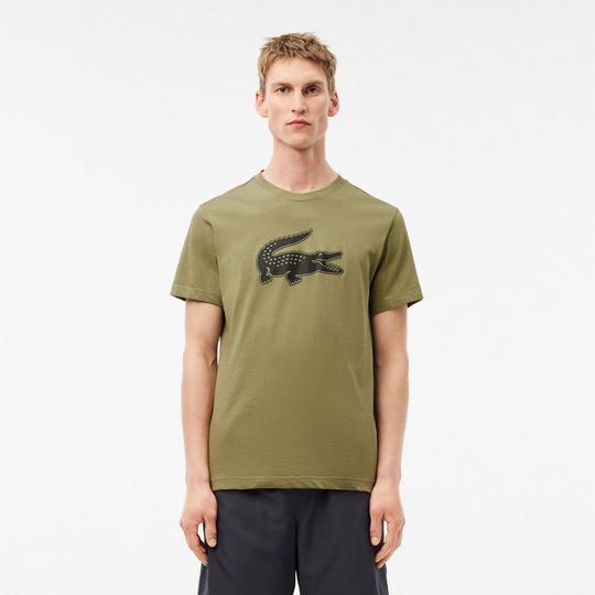 Lacoste T-shirt Sport avec imprim  crocodile 3D pour hommes