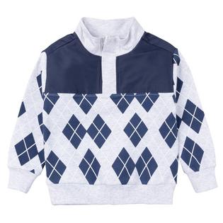 Boys' [2-10] Argyle Print Quarter-Zip Sweatshirt