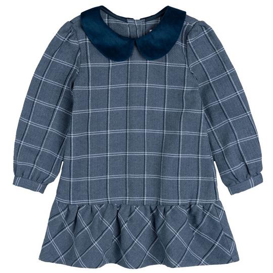 Miles The Label Robe en tweed   carreaux avec col pour filles  2-10 