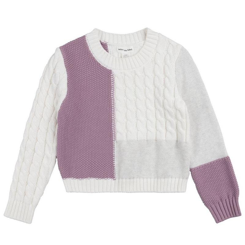 Miles The Label Chandail en tricot &agrave; blocs de couleur pour filles [2-10]