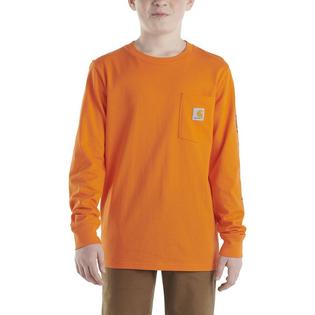  Junior Boys' [8-16] Long Sleeve Pocket T-Shirt