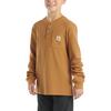 Junior Boys   8-16  Long Sleeve Henley Pocket T-Shirt