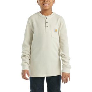  Junior Boys' [8-16] Long Sleeve Henley Pocket T-Shirt