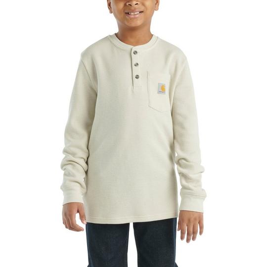 Carhartt Junior Boys   8-16  Long Sleeve Henley Pocket T-Shirt