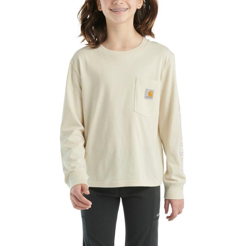 Carhartt Junior Girls' [8-16] Long Sleeve Graphic Pocket T-Shirt