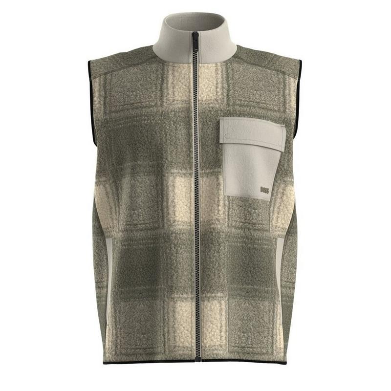 BOSS Gilet en molleton &agrave; carreaux pour hommes [2025]