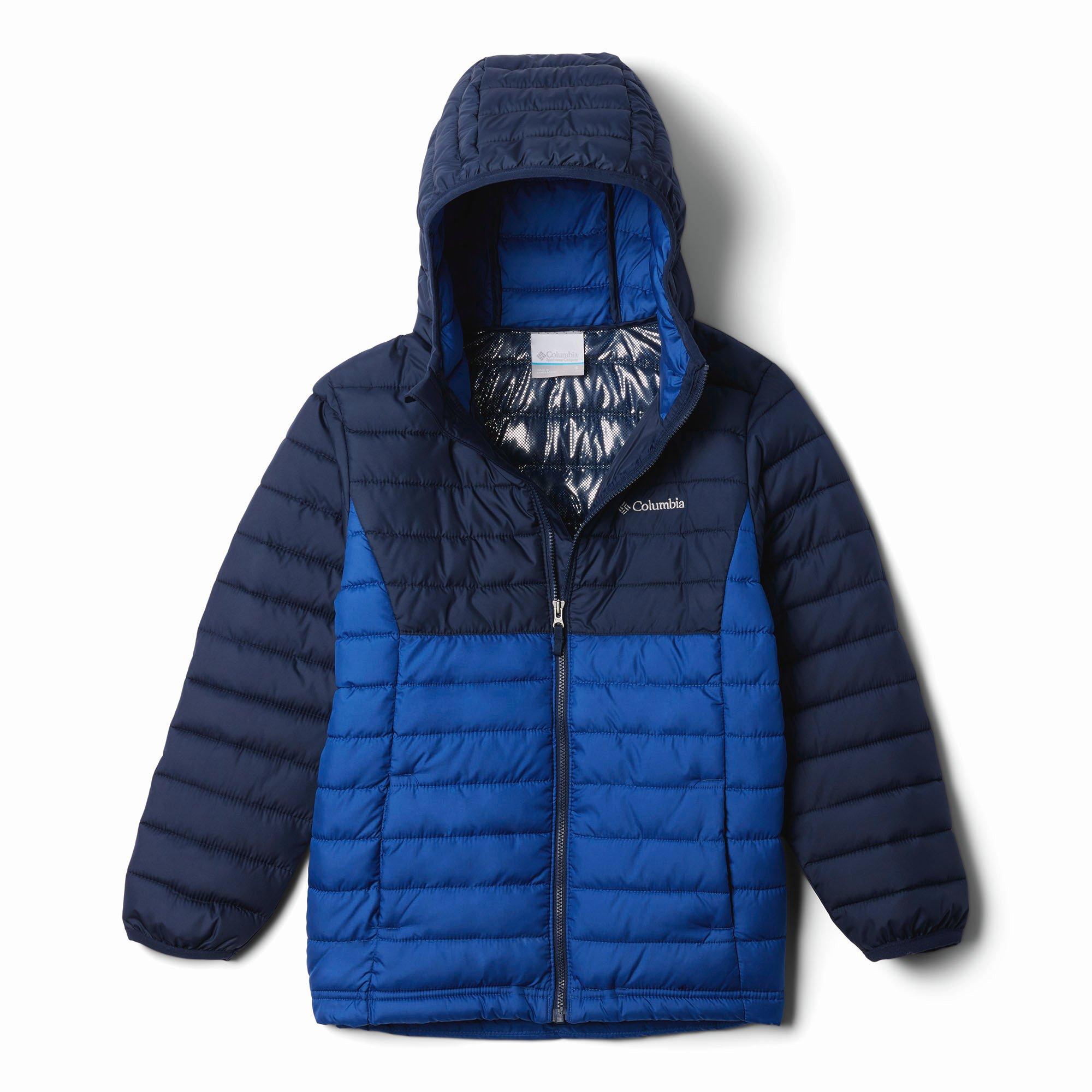 Columbia | Junior's Boy's Powder Lite II Hooded Jacket, Blue, Size XL