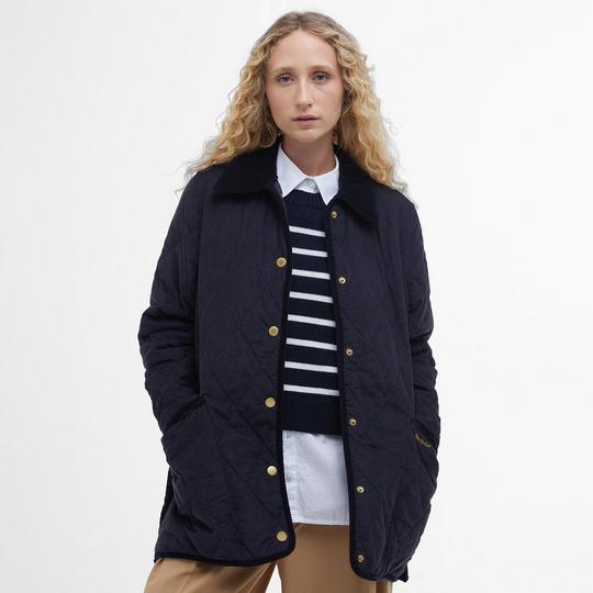 Barbour Cornelia Quilted Jacket Dark Navy Sky Dress