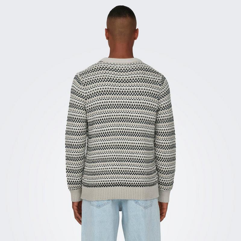 Only & Sons Chandail &agrave; col ras du cou en tricot structur&eacute; Musa pour hommes