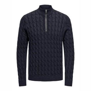 Only & Sons Men's Kicker Cable Knit Half-Zip Sweater