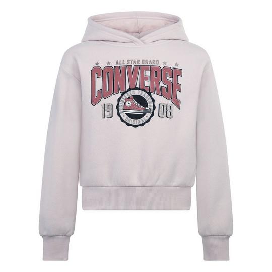 Converse Junior s Girl s Boxy Graphic Hoodie Pink Size Large