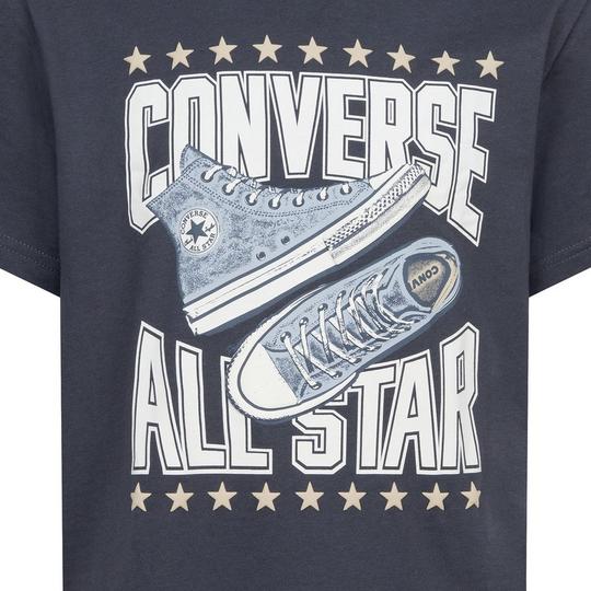 Converse Junior s Boy s Sneaker Arch T Shirt Graphite Grey Size Small