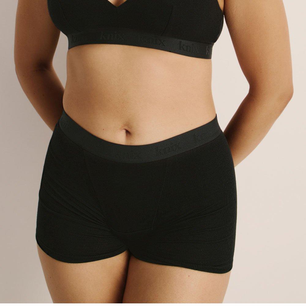 Women's Leakproof Logo Rib Modal Boxer Brief | Knix | Sporting
