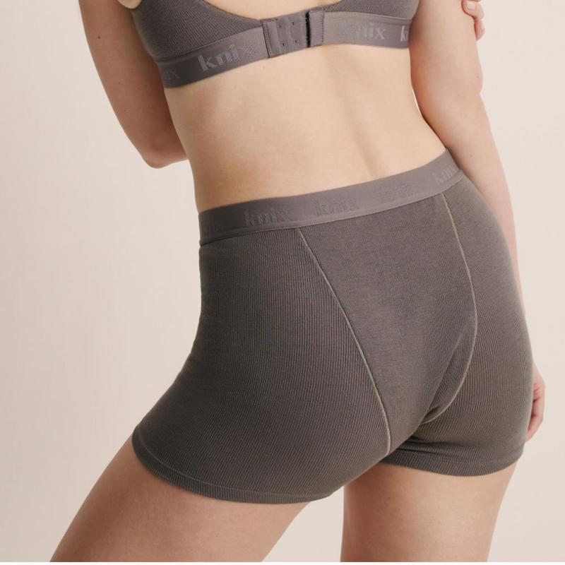 Knix Women's Leakproof Logo Rib Modal Boxer Brief