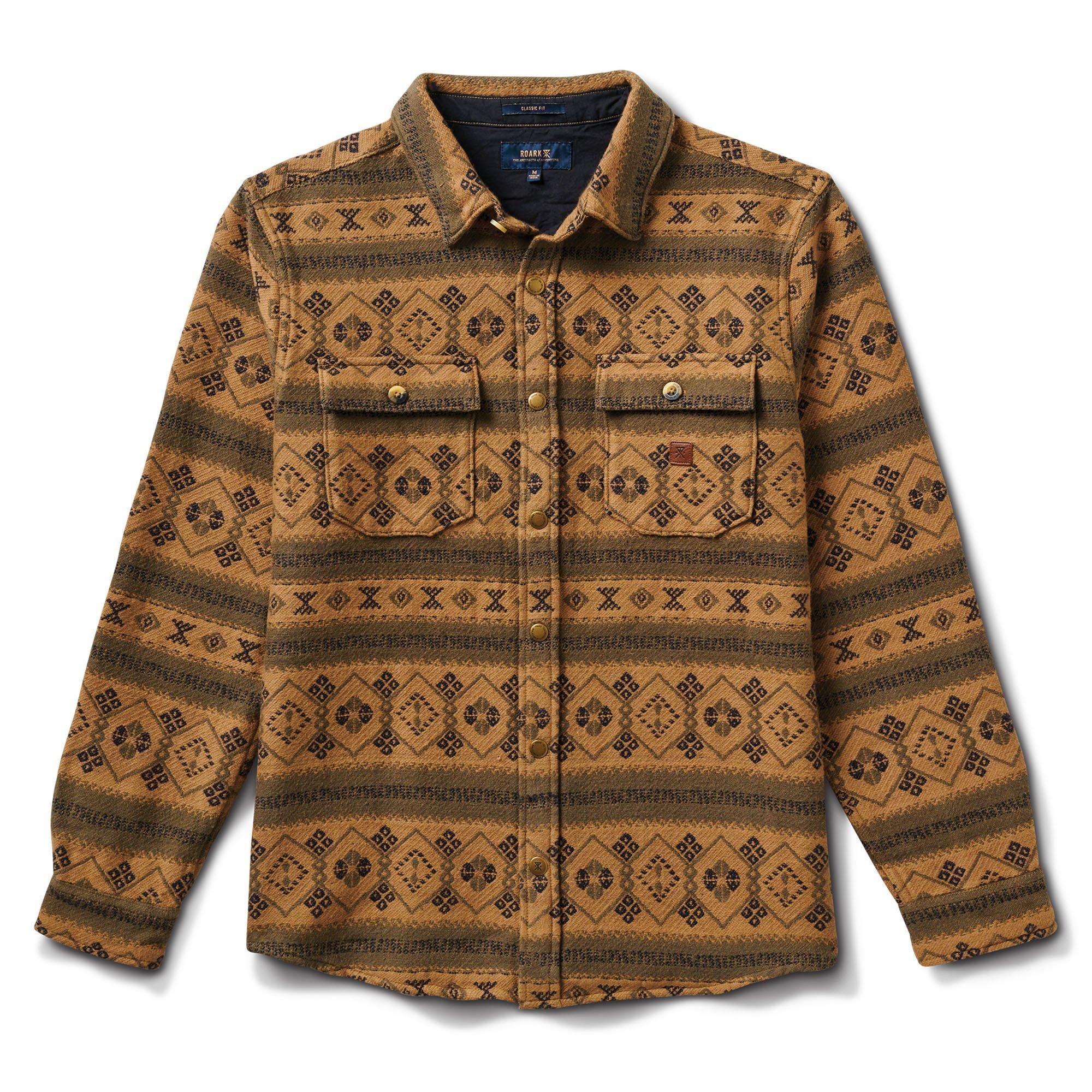 Roark | Men's Nordsman Teton Long Sleeve Flannel Shirt Jacket, Tan, Size Small