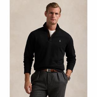  Men's Luxury Jersey Quarter-Zip Pullover Top