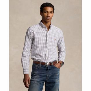  Men's Classic Fit Checked Oxford Shirt