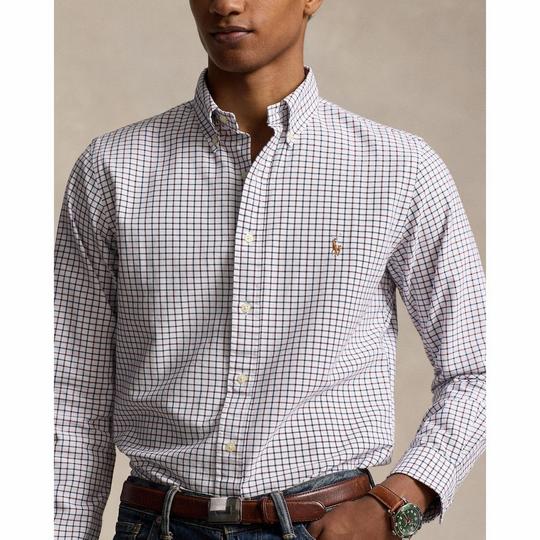 Men s Classic Fit Checked Oxford Shirt Polo Ralph Lauren Sporting Life Online