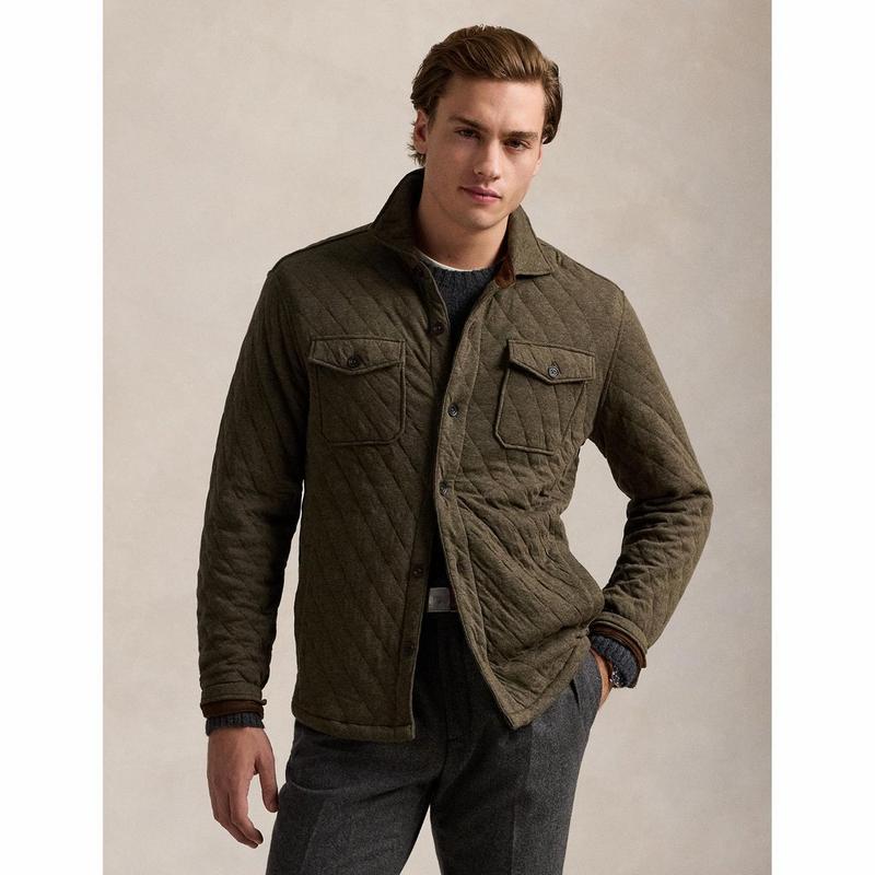 Polo Ralph Lauren Veste-chemise matelass&eacute;e en jersey double pour hommes