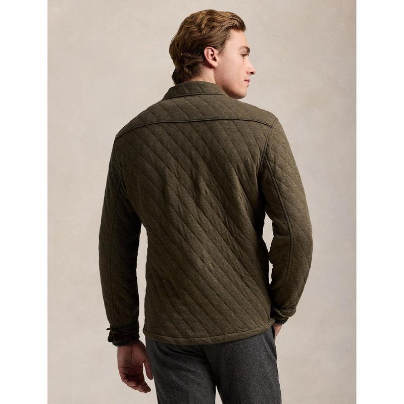 Polo Ralph Lauren Veste-chemise matelass&eacute;e en jersey double pour hommes